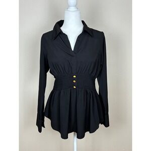 Wishing Waves Peplum Waist Blouse Women's Size‎ Large